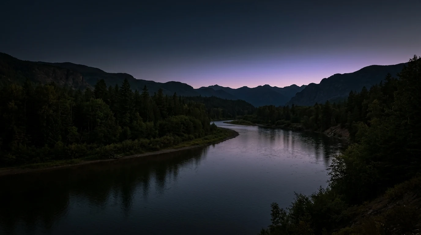 A serene river bend through lush dark banks at dusk, on I Lost My Dream and Found My Destiny - The Endurant Way